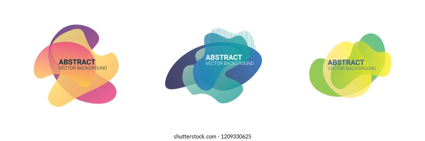 Abstract blur free form shapes color gradient. Fluid organic colorful shapes. Colors effect soft transition, vector illustration eps10. Abstract background