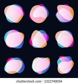 Abstract blur free form shapes color gradient iridescent colors effect soft transition, vector illustration eps10