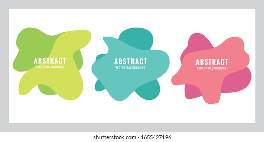 Abstract blur free form shapes color gradient. Fluid organic colorful shapes. Colors effect soft transition, vector 