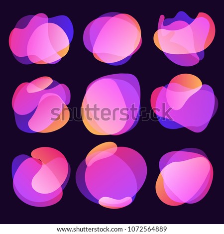 Abstract blur free form shapes color gradient iridescent colors effect soft transition, vector illustration eps10