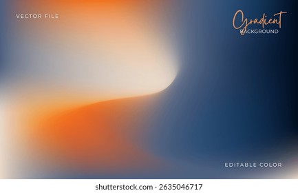 Abstract blur gradient background with warm navy and orange tones. Perfect for luxury branding, website headers, minimalist presentations, and social media design.
