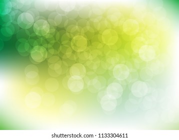 abstract blur green colorful light bokeh defocused background.glitter beautiful vector