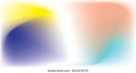 Abstract blur holographic background in blue yellow red color design. Wallpaper vector illustration