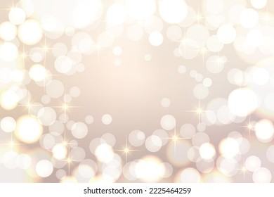 Resumen de fondo de luz borrosa con estrella bokek y dorada en oro gradiente, color marrón, ilustración vectorial