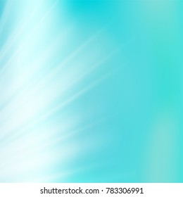 Abstract blur light blue sky or aqua background, blurred turquoise water with sunny elements, vector illustration for calm design and morning motivation