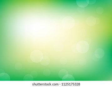 abstract blur light green colorful soft bokeh defocused background.beautiful vector