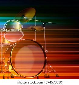 abstract blur music background with drum kit
