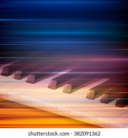 abstract blur music background with piano keys