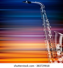 abstract blur music background with saxophone