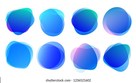 Abstract blur shapes blue color gradient iridescent colors effect soft transition watercolor white background, texture for background presentation theme children products, vector illustration eps10