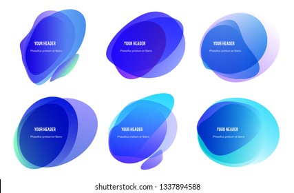 Abstract blur shapes blue color gradient iridescent colors effect soft transition watercolor white background, texture for background presentation theme children products, vector illustration eps10 