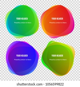 Abstract blur shapes color gradient iridescent colors effect soft transition, texture on trensperent background presentation theme children products, vector illustration eps10