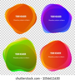 Abstract blur shapes color gradient iridescent colors effect soft transition, glassy texture on trensperent background presentation theme children products, vector illustration eps10