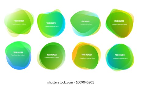Abstract blur shapes green color gradient iridescent colors effect soft transition watercolor white background, texture for background presentation theme children products, vector illustration eps10