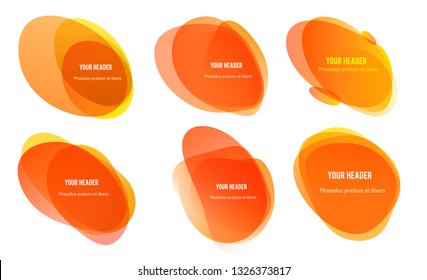 Abstract blur shapes orange color gradient iridescent colors effect soft transition watercolor white background, texture for background presentation theme children products, vector illustration eps10