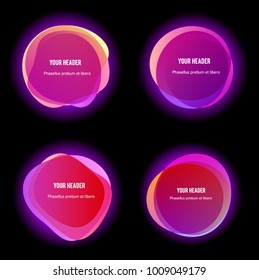 Abstract blur shapes purple color gradient iridescent colors effect soft transition watercolor black background, texture for background presentation theme children products, vector illustration eps10