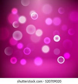 Abstract blur the white bokeh lighting in night shot as pink background
