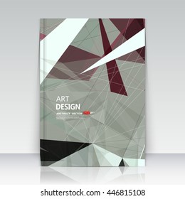Abstract blurb theme. Text frame surface. A4 brochure cover design. Grey title sheet model. Creative front page mockup. Ad banner form texture. Fancy triangle figure icon. Flyer fiber font. Vector art