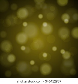Abstract blured background of tender golden shiny Christmas tree decorations. Vector illustration