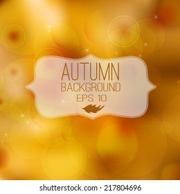 Abstract blurred autumn background. Vector illustration 