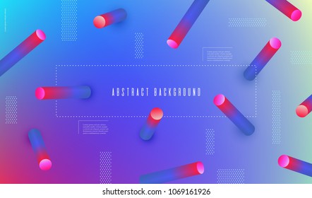 Abstract blurred background 3d dynamic shapes Bright red purple blue pattern for creative design Icy and hot Minimal geometric background for posters banners flyers presentation covers Vector 