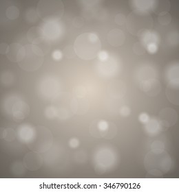 Abstract blurred background of beige shiny Christmas tree decorations. Vector illustration