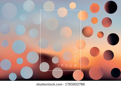 Abstract blurred background with colorful round elements. Simple geometric pattern with trendy gradient shapes. Vector composition. Eps 10