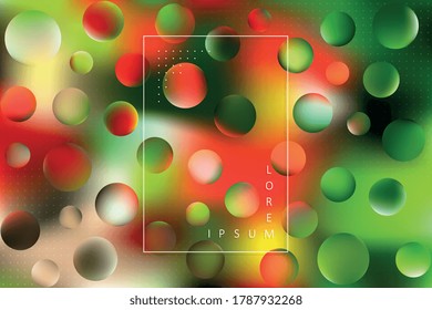 Abstrakter unscharfer Hintergrund mit bunten runden Elementen. Einfaches geometrisches Muster mit trendigen Farbverläufen. Vektorzusammensetzung. EPS10