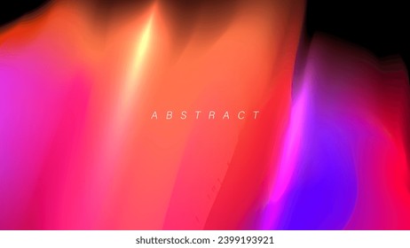 Abstract blurred background with dynamic colors. Red, blue and orange. Futuristic vibrant colored gradient banner for creative graphic design. Vector illustration.