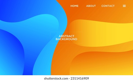 ABSTRACT BLURRED BACKGROUND ELEGANT GRADIENT  BLUE ORANGE SMOOTH COLOR DESIGN VECTOR TEMPLATE GOOD FOR MODERN WEBSITE, WALLPAPER, COVER DESIGN 