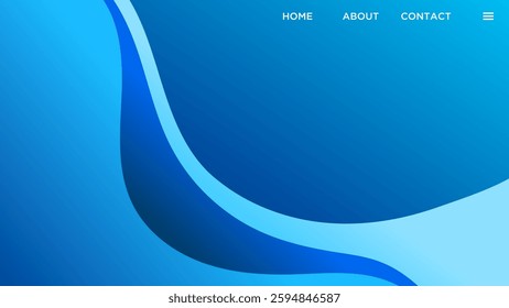 ABSTRACT BLURRED BACKGROUND ELEGANT GRADIENT BLUE WITH HAND DRAWN ORGANIC SHAPES SMOOTH COLOR DESIGN VECTOR TEMPLATE GOOD FOR MODERN WEBSITE, WALLPAPER, COVER DESIGN 
