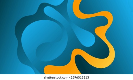 ABSTRACT BLURRED BACKGROUND ELEGANT GRADIENT BLUE WITH HAND DRAWN ORGANIC SHAPES SMOOTH COLOR DESIGN VECTOR TEMPLATE GOOD FOR MODERN WEBSITE, WALLPAPER, COVER DESIGN 