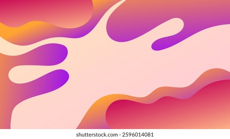 ABSTRACT BLURRED BACKGROUND ELEGANT GRADIENT PURPLE ORANGE WITH HAND DRAWN ORGANIC SHAPES SMOOTH COLOR DESIGN VECTOR TEMPLATE GOOD FOR MODERN WEBSITE, WALLPAPER, COVER DESIGN 
