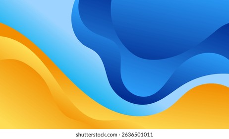 ABSTRACT BLURRED BACKGROUND ELEGANT GRADIENT BLUE ORANGE SMOOTH COLOR DESIGN VECTOR TEMPLATE GOOD FOR MODERN WEBSITE, WALLPAPER, COVER DESIGN 
