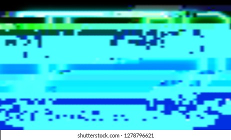Abstract blurred background with glitch effect in a cyberpunk style. Vector illustration of a distorted surface. Modern techno backdrop.