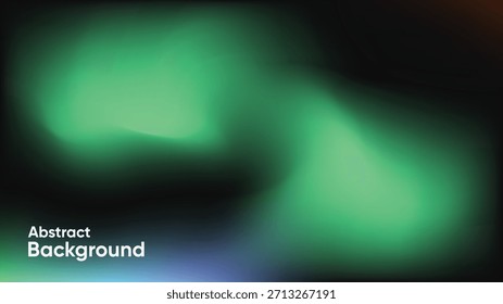 Abstractas fondo borroso con luz verde brillante en un gradiente oscuro. Adecuado para presentaciones modernas, visuales digitales, Sitios web, Anuncios, Fondos de pantalla y diseños atmosféricos.