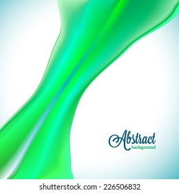 Abstract blurred background with green flowing wave