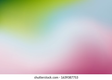 Abstract blurred background in green, pink and blue tones. Spring blooming nature colors mixing vector illustration