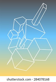 Abstract  Blurred Background. Hipster Geometric Shape. Modern Signs, Label. For cover book, brochure, poster, magazine, cd, website, app mobile, annual report, T-shirt, logo