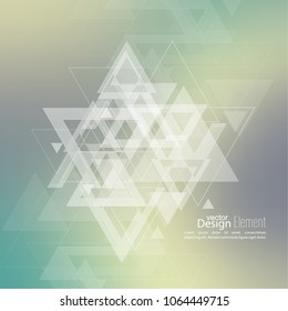 Abstract blurred background with hipster stream flying triangles debris. Pattern subtle.