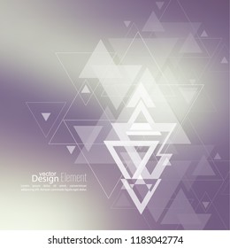 Abstract blurred background with hipster stream flying triangles debris. 