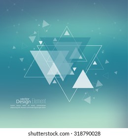Abstract blurred background with hipster triangles. 