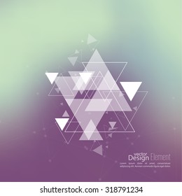 Abstract blurred background with hipster triangles. 