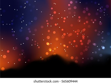 Abstract blurred background. Night mountain. Vector illustration