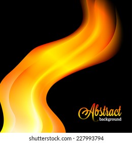 Abstract blurred background with orange flame wave