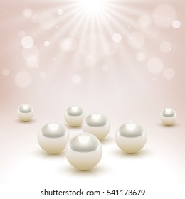 Abstract blurred background with pearl, vector illustration