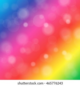Abstract blurred background of rainbow shiny lights. Vector illustration