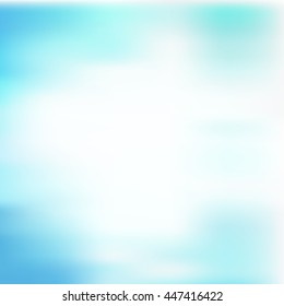 Abstract blurred background. Sky colored hand made abstract mesh vector background for use in design for card, book, invitation, poster, banner, placard, album or billboard cover. Nature theme. 