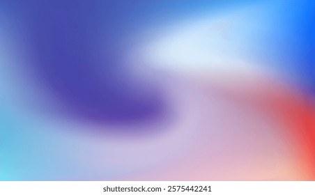 Abstract blurred background in soft pastel red and blue colors. Horizontal wallpaper with smooth transitions of paint, resembling a watercolor.