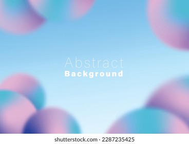 Abstract blurred background, soft sphere shape purple and green gradient color on blue background vector illustration for backdrop, poster, web banner.